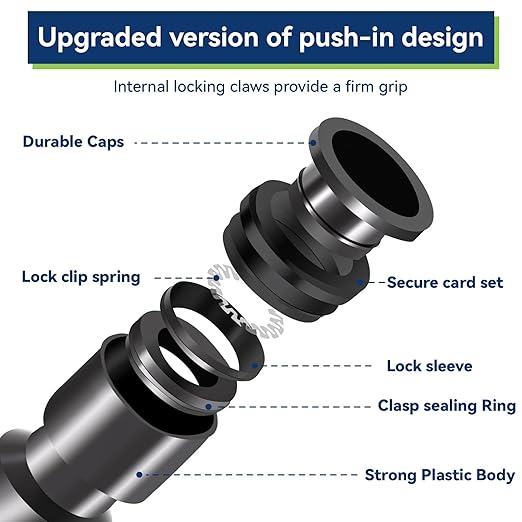 10 Pack 1/4" Drip Irrigation Tee Connectors, Quick Connect Universal Drip Irrigation Tubing Coupling Valve, Connector Locking Fitting for Sprinkler or Drip Irrigation System