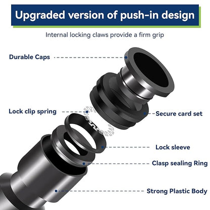 40 Pack 1/4" Drip Irrigation Shut Off Valve, Quick Connect Universal Drip Irrigation Tubing Coupling Valve, Connector Locking Fitting for Sprinkler or Drip Irrigation System