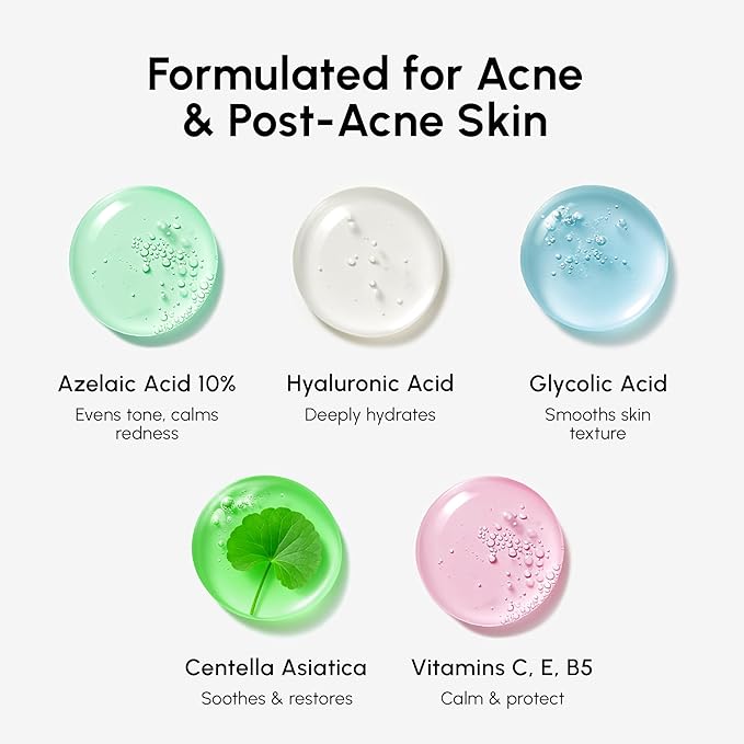 MAREE Azelaic Acid Toner Pads – Exfoliating Pads with Glycolic & Hyaluronic Acid for Face – 10% Azalecic Acid & Centella Redness Soothing Pad – Zero Pore Facial Acne Care Toning Pad – Acido Azelaico