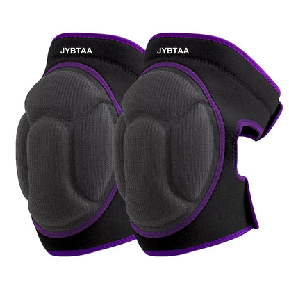 Men/Women Knee Pads for House Cleaning, Soft Flexible Kneepads for Gardener Plumber Mechanics Carpet Grocery Workers, Protective Knee Pad with Adjustable Straps for Kneeling Crawling, Purple S (1 Pair)