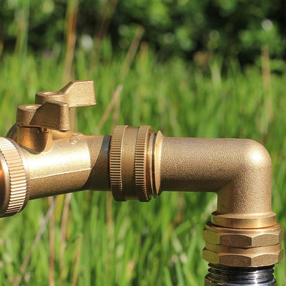 Garden Hose Elbow Connector 90 Degree Solid Brass Pipe Fittings Hose Elbow -Eliminates Stress and Strain On RV Water Intake Hose Adapter 3/4" FHT x 3/4" MHT (10 SETS)