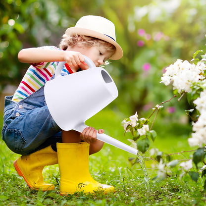 ZXJ Plant Watering Cans for Indoor and Outdoor Home Garden Plants - with Long Spout - White - 1/2 Gallon