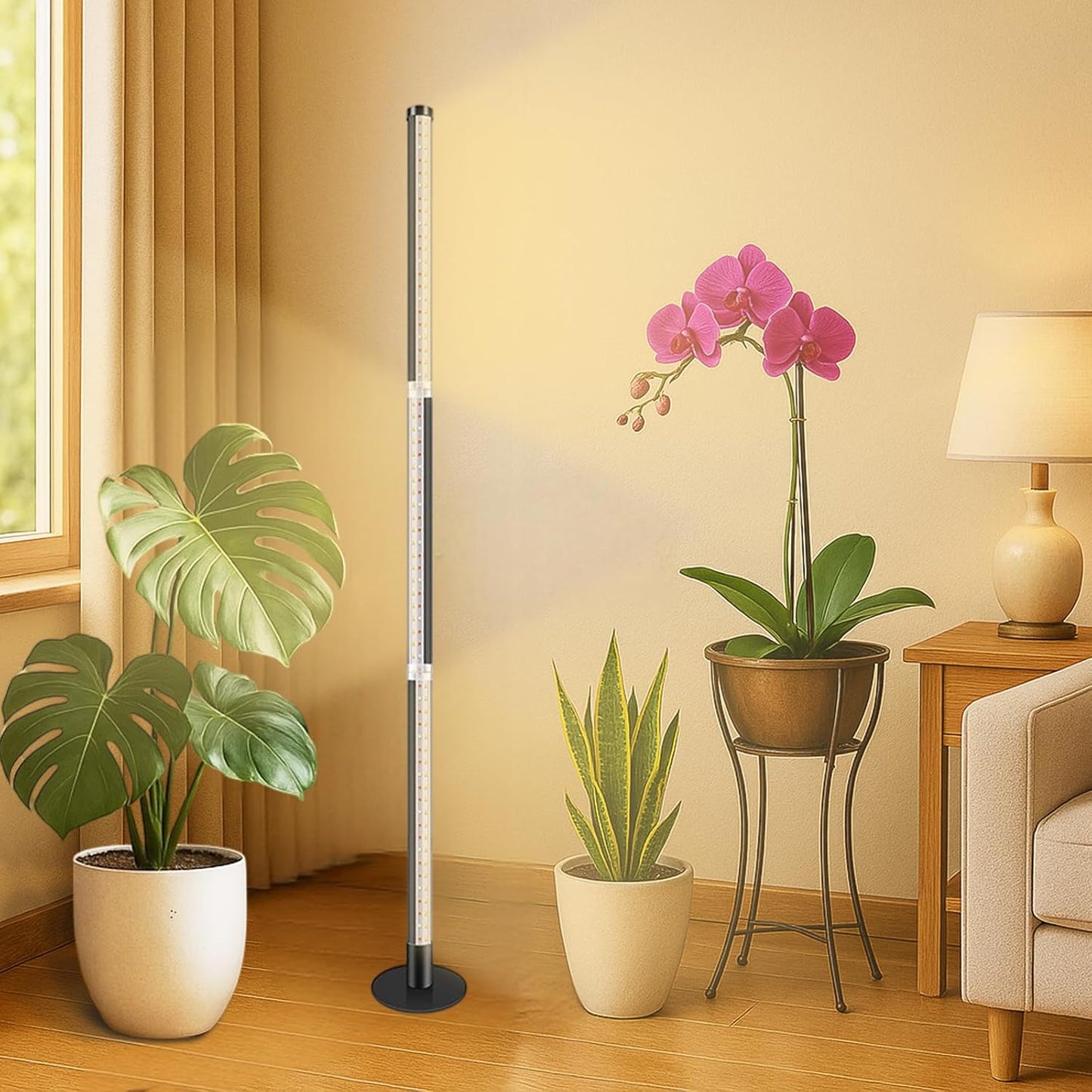 Standing Grow Light with 3 Light Modes & Timer – 48 Inch Vertical Grow Lights for Indoor Plants, Full Spectrum Floor Grow Light with Timer, Tall Grow Lights for Indoor Plants