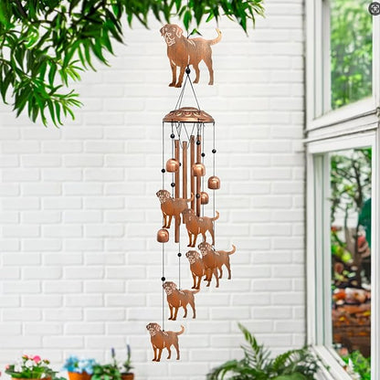 Labrador Wind Chimes for Outside, Metal Windchimes Outdoors Birthday Gifts for Women Memorial Sympathy Wind Chimes for Patio Garden Yard