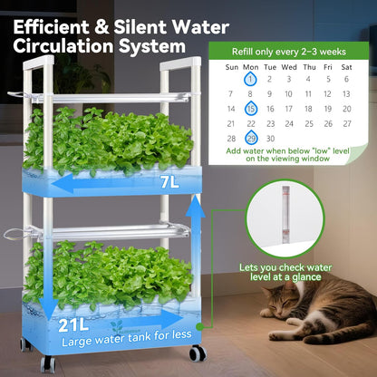 BAOSHISHAN Hydroponics Growing System Indoor Garden, 28 Pods Indoor Gardening System with LED Light, Automatic Timer Pump System Hydroponic System for Vegetable Fruit Herb