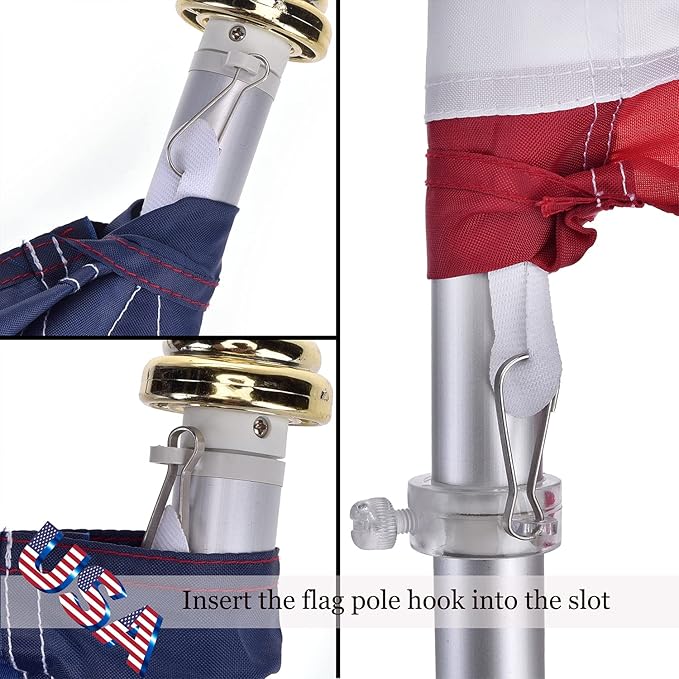 American Flag 3x5 FT Sleeve Banner Style(without Grommets), US Flag fo Outside Outdoor, Embroidered Stars, Sewn Stripes, American Flag Outdoor Heavy Duty