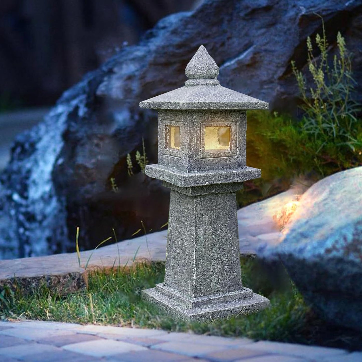 Solar-Powered Pagoda Lamp