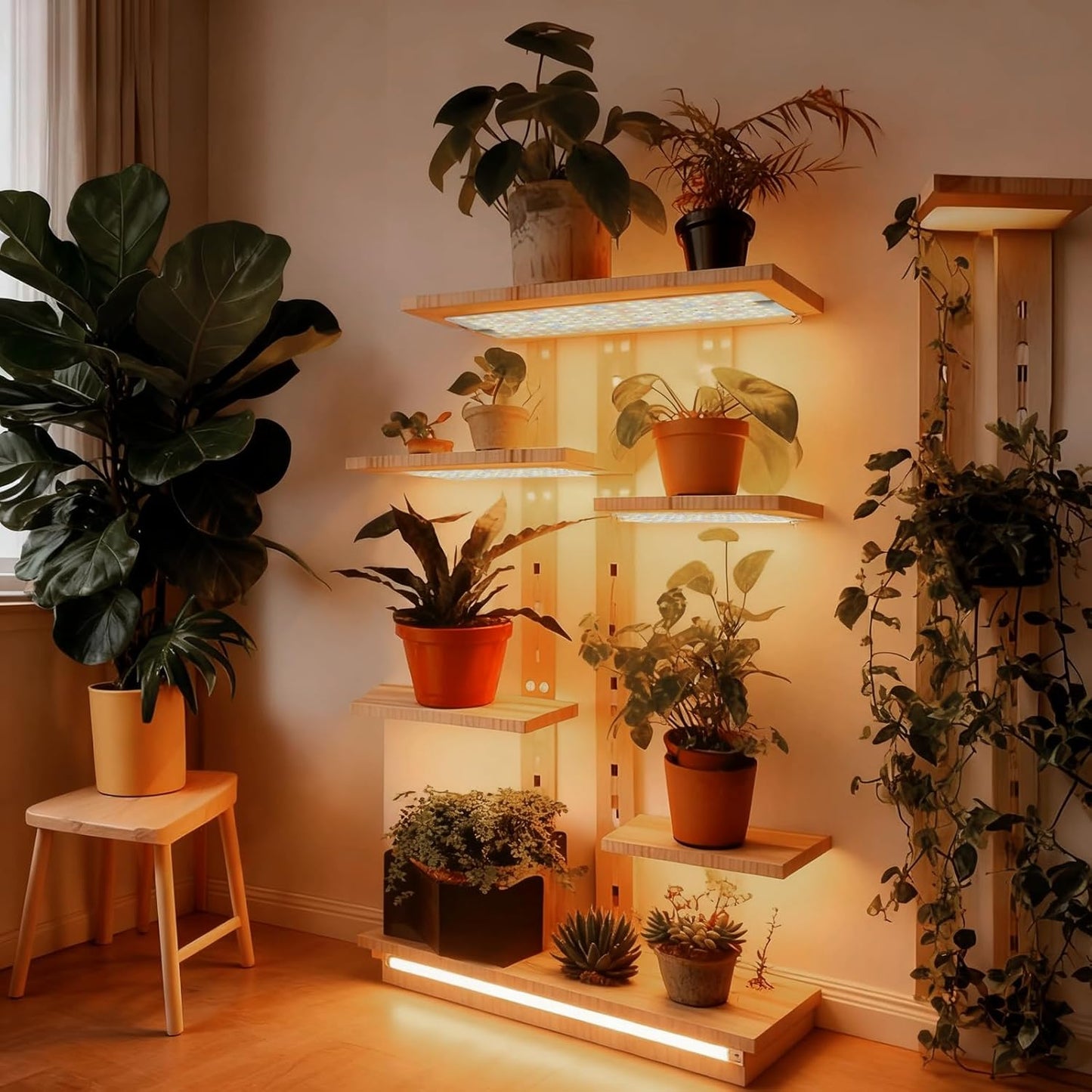 GHodec 20W Panel Grow Lights for Indoor Plants,272LEDs Full Spectrum Grow Lights for Under Cabinet Plant, Grow Lamp with 4/8/12H Timer,5 Dimmable Levels for Plants Growing (2Pack)