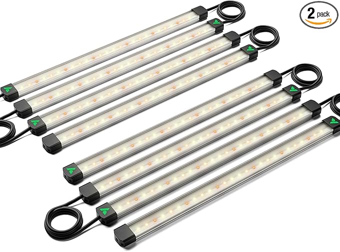 VIVOSUN Lumaray LED Grow Light Bars 16”(8-Bar), Full Spectrum Side Lighting with 60% Red Light up to 25% Yields for Grow Tents, Greenhouses, Magnet Reliability Upgraded, SGS Compatible