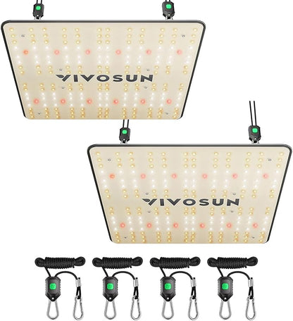 VIVOSUN 2-Pack VS1000 LED Grow Light with Full Spectrum Diodes & Sosen Driver Dimmable Lights Sunlike for Indoor Plants Seedling Veg and Bloom Plant Grow Lamps for 2x4/3x3 Grow Tent