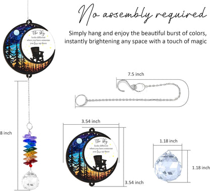 Memorial Suncatcher - Moon Chair Ornament - Sympathy Gift for Loss of Loved One - Bereavement Gifts - Condolence Gift - Memorial Rainbow Maker - Remembrance Ornament - Funeral Keepsake