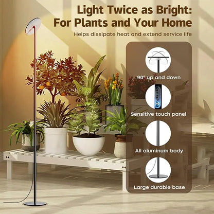 40W Full Spectrum Tall Grow Light, 85’’ Adjustable Standing Plant Light for Indoor Plants, 10-Level Dimmable with 4/8/12H Timer, Sunlike for Large Plants & Indoor Trees