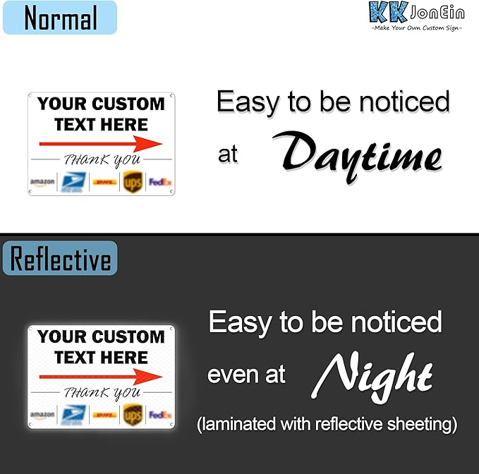 Custom Metal Delivery Sign for Packages, Waterproof Personalized Leave Packages Sign for Home, Leave Your Delivery Instruction on Signage (Normal style, 10"x7")