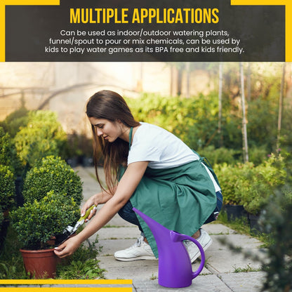 KP KOOL PRODUCTS Water Can 1/2 Gallon - Small Watering Can for Indoor Plants - Outdoor Water Can - Purple Plant Waterer - Plastic Watering Can for Garden