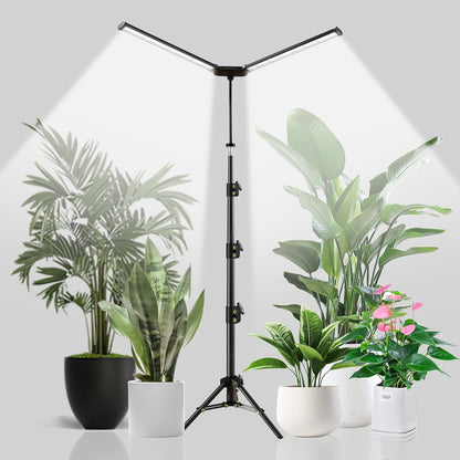Plant Grow Light with Stand,Super Bright 6000K White Full Spectrum Floor Growing Lamp with Rotatable Light Head & Height Adjustable 17-62" for Indoor Large Tall Plants,Dimmable & Auto Timer 4/8/12H