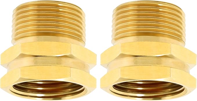 TAROSE 2 Pack Brass Garden Hose Adapter, 3/4” GHT Female x 3/4” NPT Male Connector, GHT to NPT Adapter Hose Fitting,Brass Garden Hose to Pipe Fittings Connect