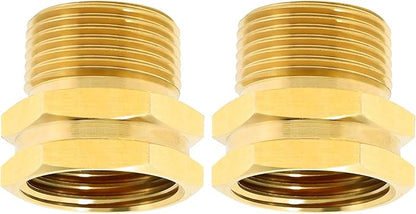 TAROSE 2 Pack Brass Garden Hose Adapter, 3/4” GHT Female x 3/4” NPT Male Connector, GHT to NPT Adapter Hose Fitting,Brass Garden Hose to Pipe Fittings Connect