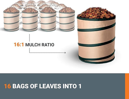 WORX Trivac 3-in-1 Electric Leaf Blower for Lawn Care, Leaf Mulcher/Leaf Vacuum with Bag, 350 CFM & 210 MPH, Leaf Shredder with Metal Impeller, Reusable Bag Included, Corded, WG505.2