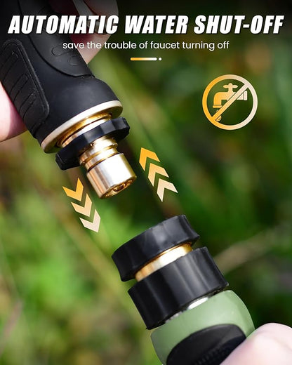 RAINPOINT Garden Hose Nozzle, Hose Sprayer Nozzle with 9 Spray Patterns, High Pressure Water Hose Nozzle Heavy Duty Metal Hand Sprayer, Watering Plants and Lawn, Car Washing, Pet Showering,Grey 2pcs