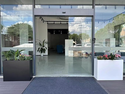 38" L x 13" W x 30" H Metal Tall Rectangular Planter - Large Planter Box for Outdoor Patio/Porch Modern Design for Plants, Flowers, Garden,Spliced Flower Pot (Black)