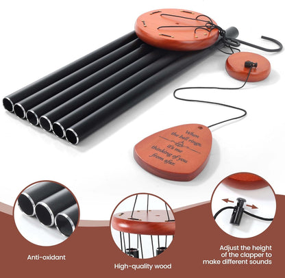 Large Outdoor Aluminum Wind Chimes 37 Inches，Soothing Gentle Sound Perfect for Garden Patio Decoration, Great Gift for Housewarming 、Memorial 、Mother's Day Wind Chimes for Outside