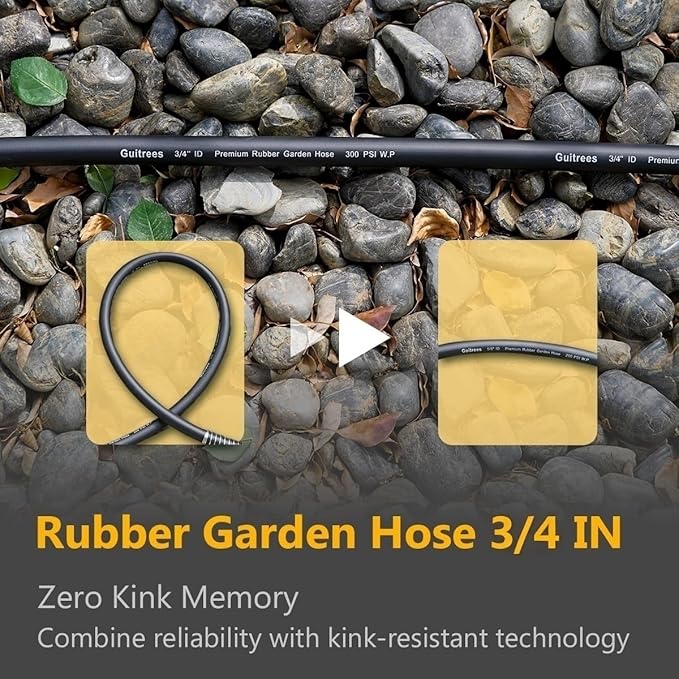 Leader Garden Hose 5ft x 3/4", Heavy Duty Short Water Hose, Female to Female Fittings, Five Layered Braiding for Durability, 1000PSI Burst, 300PSI Working (Black)