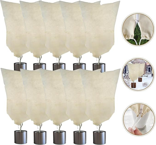 Plant Covers Freeze Protection – 35" × 50" Reusable Plant Protector Bag with Drawstring and Zipper for Plants Trees Shrub, Frost Jacket Warm Blanket for Freeze Frost Protection Season Extension