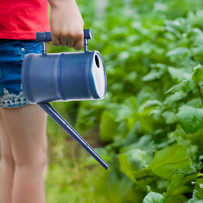 ZXJ Watering Can for Outdoor Indoor Plants - Small Plastic Home Garden - with Long Spout - Blue - 64 Oz - 1/2 Gallon