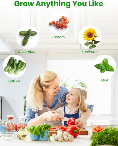 inbloom Grow Anything Seed Pod Kit for AeroGarden, Ahopegarden, GARDENCUBE, iDoo, MUFGA Hydroponic Growing System, 68 Pcs Indoor Garden Supply with 30 Grow Sponges, 12 Baskets, 12 Domes and 12 Labels