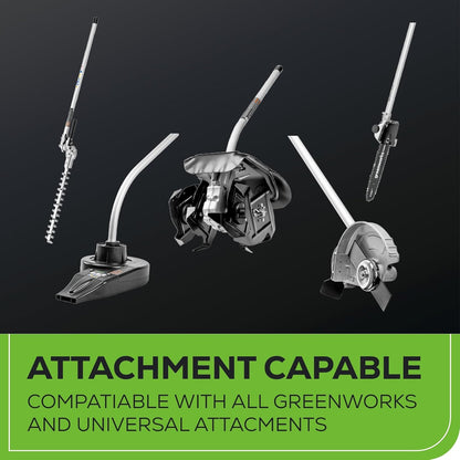 Greenworks 80V 16" Brushless Cordless (Attachment Capable) String Trimmer, 2.5Ah Battery and Charger Included