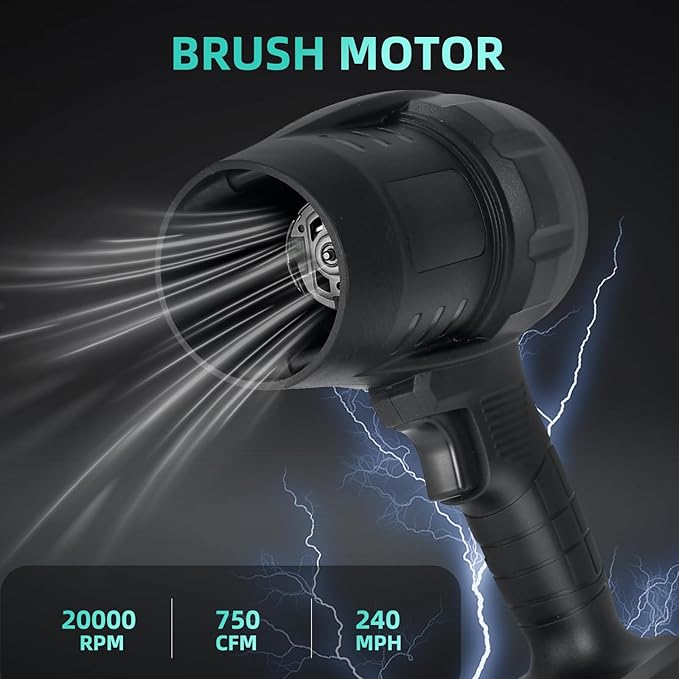 Cordless Leaf Blower Handheld Jet Dry Mini Blower Turbo Fan Electric air Duster for car mini Turbo Jet Fan Cleaning Garden by 2 Batteries