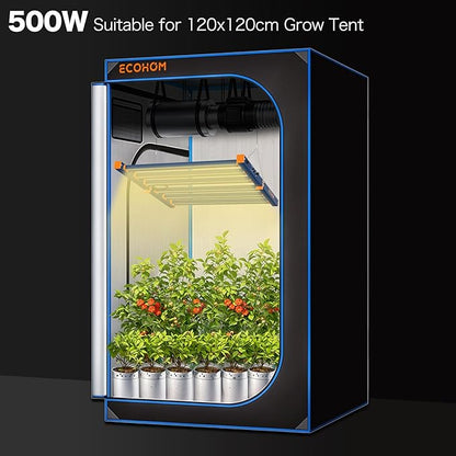 LED Grow Light, 500W Grow Lights for Indoor Plants, Full Spectrum Growing Light Plant Foldable & Hanging Growing Lamps, Daisy Chain Dimmable Grow Lamp, Commercial for 4x4ft Coverage in Grow Tent