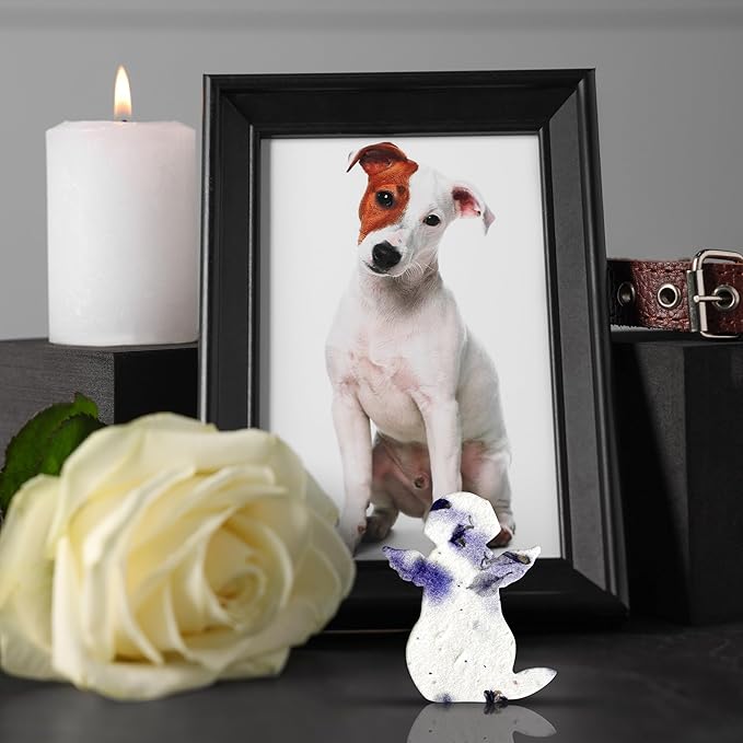 24pcs Seed Paper – Pink Plantable Wildflower for Pet Lovers, Pet Owners, Memorials & Other Milestone Celebrations (Purple - Dog)