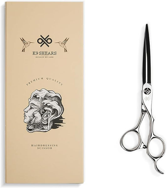 6.3" Professional Hair Scissors – Barber Shears Made with Premium VG10 Steel, Special Blade Angle, Ideal for Straight Cutting and Slide Cutting, Lightweight, Razor-Sharp, Ergonomic Handle | K9 Shears