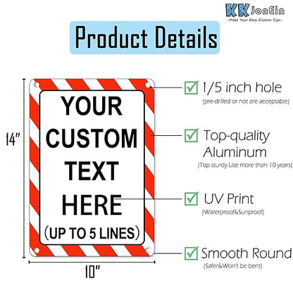 Custom Sign Outdoor 14x10 Inches Horizontal, Metal Gate Sign Personalized for Outside, Customized for Home, Office, Garage, Porch, Delivery Signage, .040 Aluminum, Rust Free, Waterproof(Color-border)