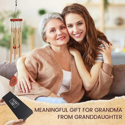 Gifts for Grandma from Granddaughter Grandson, Wind Chimes for Outside, Thanksgiving Christmas Birthday Gift for Grandmother - Windchimes Outdoors