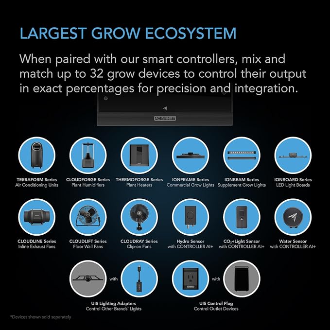 AC Infinity AI Grow System Compact 2x2, 1-Plant Kit w/Self-Learning AI Controller, Dynamic Airflow & LM301H LED Lighting Control, 2000D Mylar Tent w/Lab-Tested Reflectivity, Largest Zippered Window