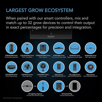 AC Infinity AI Grow System Compact 2x2, 1-Plant Kit w/Self-Learning AI Controller, Dynamic Airflow & LM301H LED Lighting Control, 2000D Mylar Tent w/Lab-Tested Reflectivity, Largest Zippered Window