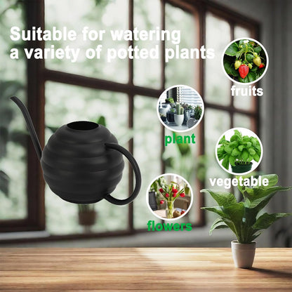 Plant Watering Bottle, 400ml/14oz, Retro Style Watering Can, Frosted (Black)