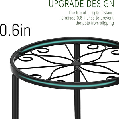 CADANI 5-Pack Metal Plant Stands for Outdoor Indoor, Anti-Rust Iron Flower Pot Stand, Heavy Duty Plant Pot Shelf for Multiple Plant, Decoration Racks for Home, Patio & Garden