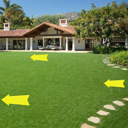 Yellow Arrow Signs with Stakes, 12Pcs - 17x6 Inches, Directional Signs for Real Estate, Garage Sales