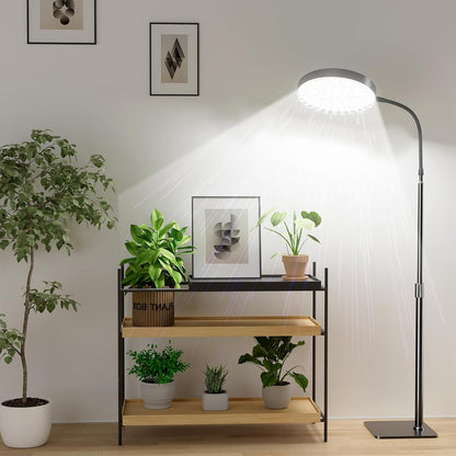 Grow Lights for Indoor Plants Full Spectrum with Stand, Floor Plant Growing Lamp with 216 LEDs for Large Plants, Auto ON/Off Timer 4/8/12H, 5 Dimmable Levels, 40-52 inches Adjustable Height