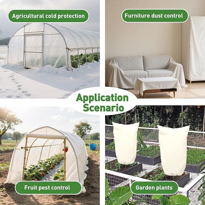 2 Pack Plant Covers Freeze Protection, 10ft x 50ft Frost Blanket for Plants Tree Blanket Cover, Freeze Protection Garden Covers for Outdoor Plants Winter or Floating Row Covers