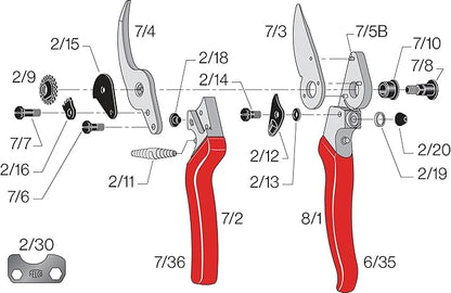 Felco F8 Pruning Shears – 8.3" Swiss-Made Garden Clippers with 1" Cutting Capacity for Ergonomic Comfort | Hand Pruners for Gardening | Garden Tool Cutter with Precision Bypass Blade, Aluminum Handles