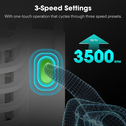 VIVOSUN AeroWave D4, 4” Grow Tent Clip Fan with Detachable Hook, 3-Speed Strong & Quiet Airflow, Adjustable Airflow Angle for Hydroponics, Circulation & Cooling, White, 1-Pack