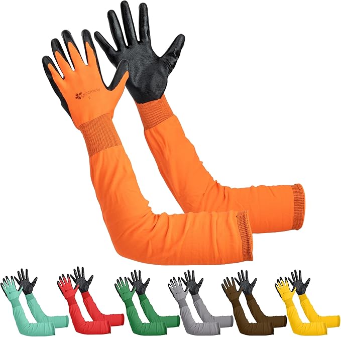Gastody™ Long Sleeve Gardening Gloves Women and Men - Long Cuff Garden Gloves, Multipurpose Heavy Duty Outdoor and Indoor