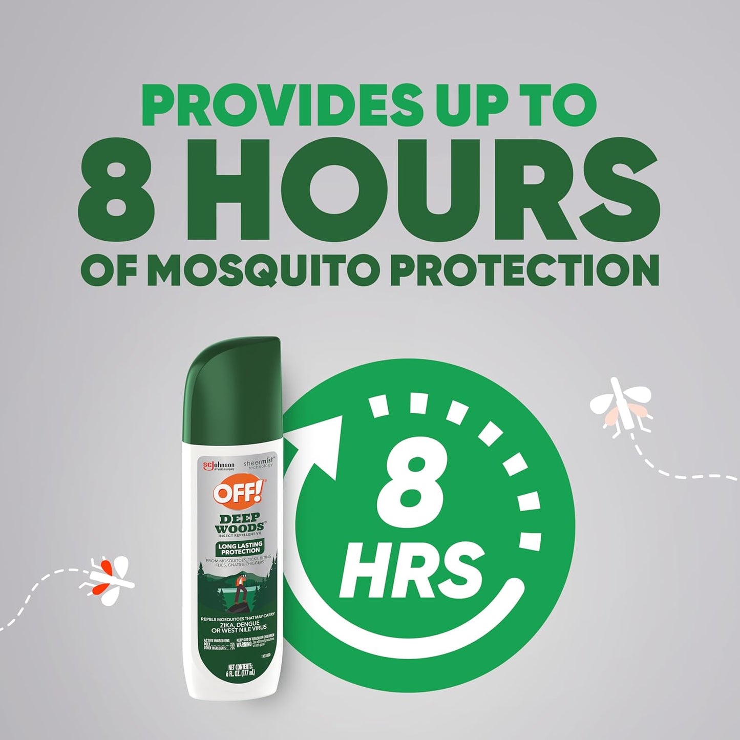OFF! Deep Woods Insect Repellent VII Spritz, Bug Spray with Long Lasting Protection from Mosquitoes, 6 oz
