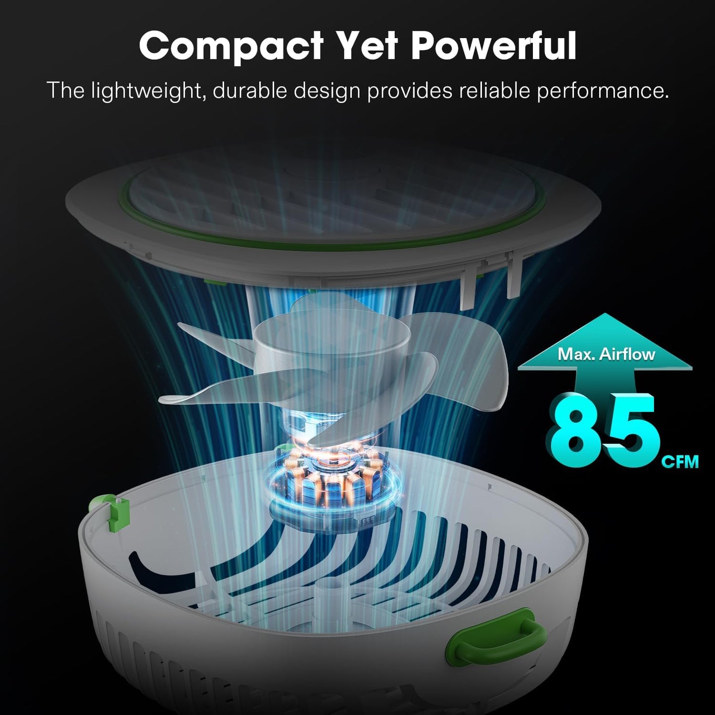 VIVOSUN AeroWave D4, 4” Grow Tent Clip Fan with Detachable Hook, 3-Speed Strong & Quiet Airflow, Adjustable Airflow Angle for Hydroponics, Circulation & Cooling, White, 1-Pack