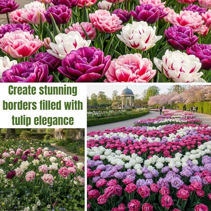 10 Tulip Bulbs for Fall Planting Bulk, Tulip Bulb, Perennial Flower Bulbs for Garden Growing, Tulip Bulbs Bulk (Double Mix)