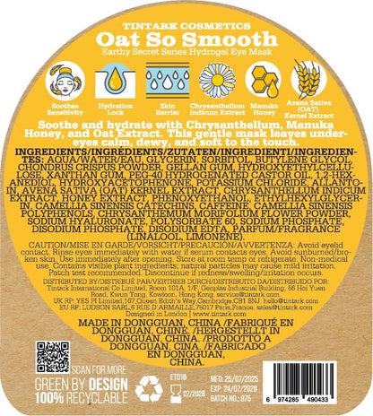 Oat Hydrogel Under Eye Patches for Sensitive Skin 28 Pairs 5 Minute Soothing Hydrating Eye Pads with Oat and Honey Gentle Eye Care Mask for Dry Tired Eyes Ophthalmologist Tested